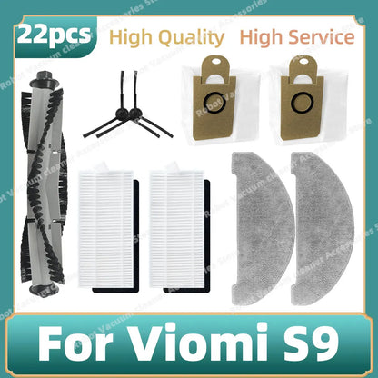 Compatible For Viomi S9 Main Side Brush Mop Cloth Hepa Filter Dust Bag Accessories Replacement Spare Parts