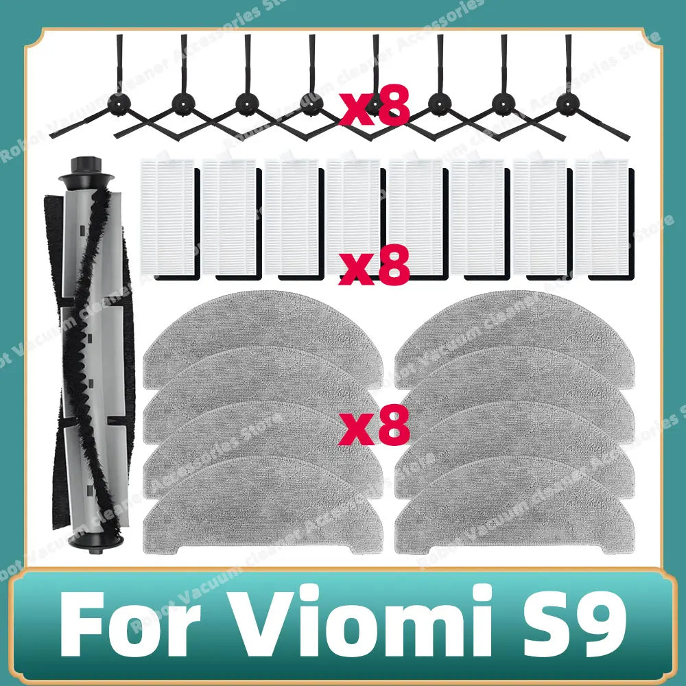 Compatible For Viomi S9 Main Side Brush Mop Cloth Hepa Filter Dust Bag Accessories Replacement Spare Parts