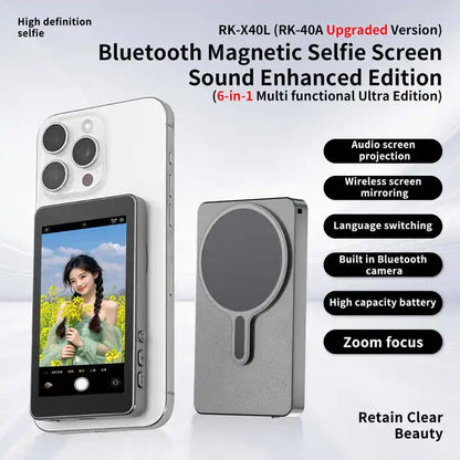 Newest A2 Wireless Real-time Magnetic Phone Monitor Screen Using Rear Camera for Selfie Vlog Live Stream Phone Mirroring