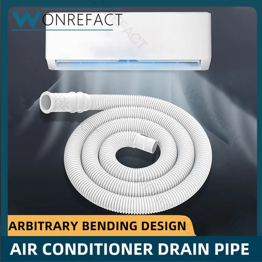 Universal Air Conditioning Drainage Hose Dehumidifier Drain Hose Lengthen 15-20 mm Cuttable Corrugated Drainpipe（White）