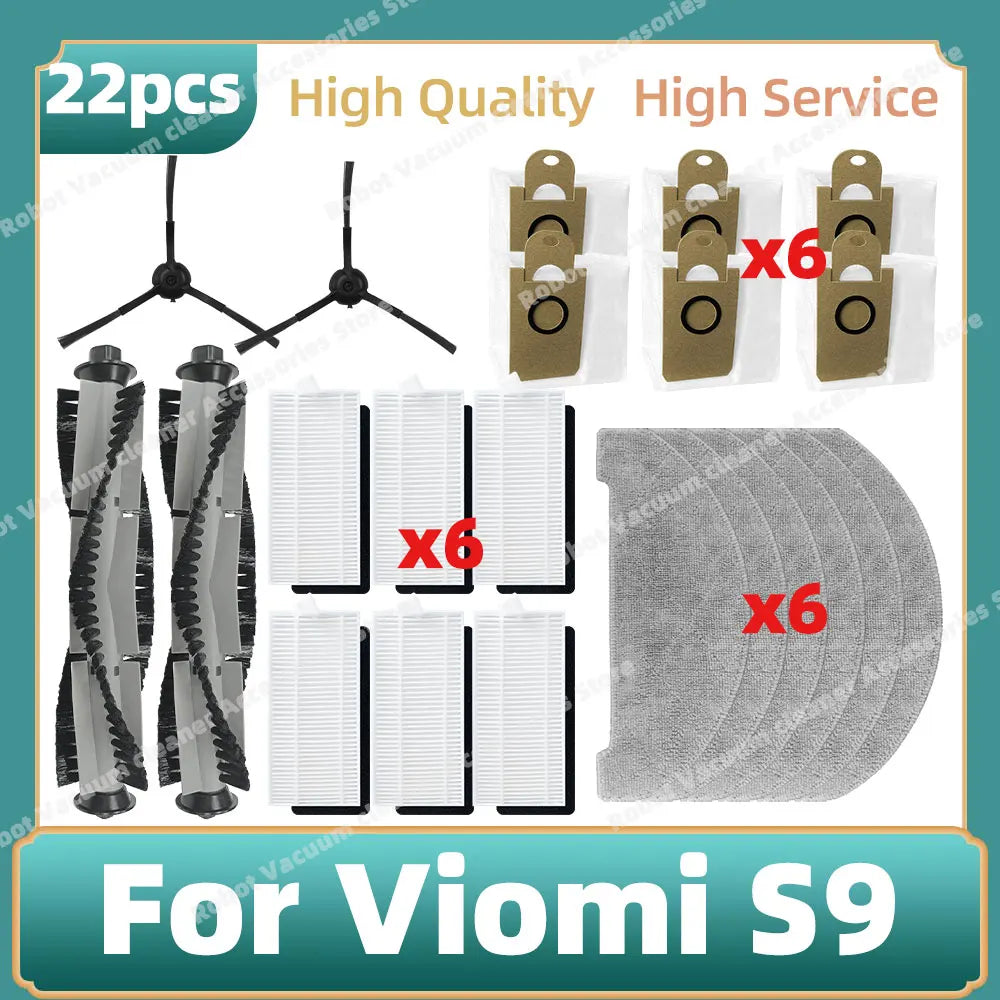 Compatible For Viomi S9 Main Side Brush Mop Cloth Hepa Filter Dust Bag Accessories Replacement Spare Parts