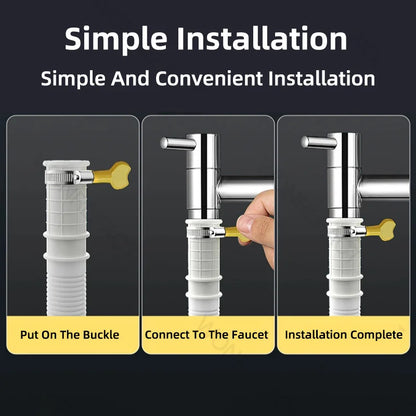 Universal Air Conditioning Drainage Hose Dehumidifier Drain Hose Lengthen 15-20 mm Cuttable Corrugated Drainpipe（White）