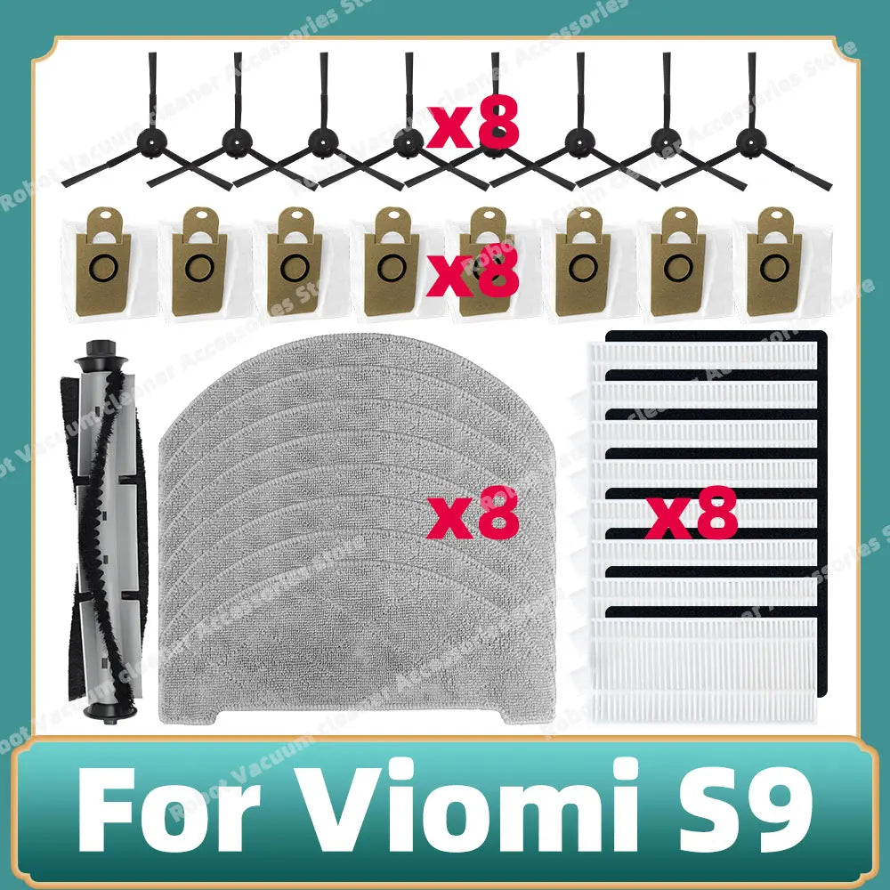 Compatible For Viomi S9 Main Side Brush Mop Cloth Hepa Filter Dust Bag Accessories Replacement Spare Parts