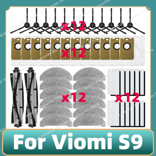 Compatible For Viomi S9 Main Side Brush Mop Cloth Hepa Filter Dust Bag Accessories Replacement Spare Parts