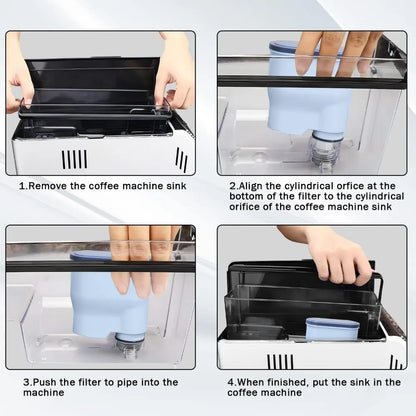 4 Sets CMF009 Coffee Machine Water Filter Replacement for Philips Saeco AquaClean Filters Descaling CA6903/10/00/01/22/47 CMF009