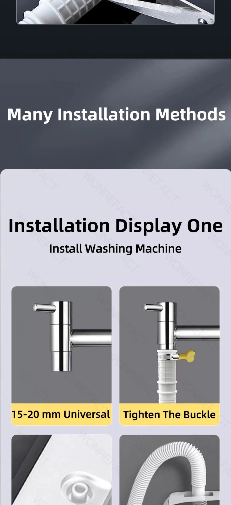 Universal Air Conditioning Drainage Hose Dehumidifier Drain Hose Lengthen 15-20 mm Cuttable Corrugated Drainpipe（White）