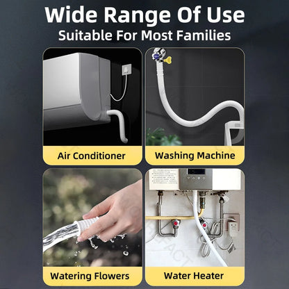 Universal Air Conditioning Drainage Hose Dehumidifier Drain Hose Lengthen 15-20 mm Cuttable Corrugated Drainpipe（White）