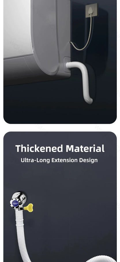 Universal Air Conditioning Drainage Hose Dehumidifier Drain Hose Lengthen 15-20 mm Cuttable Corrugated Drainpipe（White）