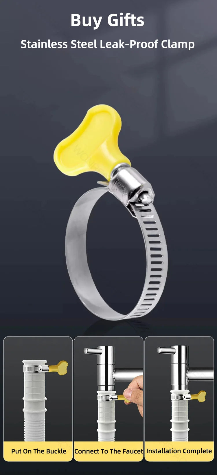 Universal Air Conditioning Drainage Hose Dehumidifier Drain Hose Lengthen 15-20 mm Cuttable Corrugated Drainpipe（White）